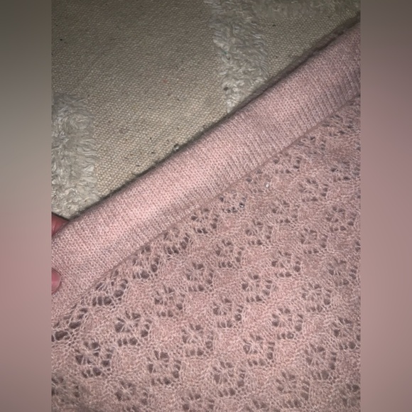 Zara knit sweater midi skirt blush M winter spring elastic waist boho winter - Picture 5 of 6